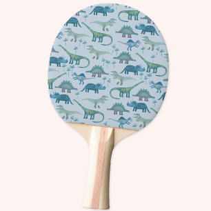 Süßes urzeitliches blaues Dinosauriermuster Tischtennis Schläger