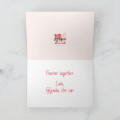 Süßes Valentinerkatzen mit Gebäck und Kuchen Karte (Innenseite)