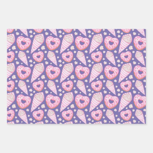 Süßes Valentinisches Cookies & Cupcakes Geschenkpapier Set (Vorderseite 3)