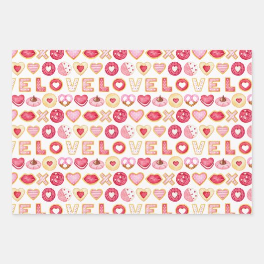 Süßes Valentinisches Cookies & Cupcakes Geschenkpapier Set (Vorderseite 2)