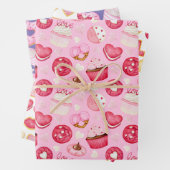 Süßes Valentinisches Cookies & Cupcakes Geschenkpapier Set (Beispiel)