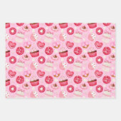 Süßes Valentinisches Cookies & Cupcakes Geschenkpapier Set (Vorderseite)