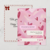 Süßes Valentins- Feiertagskarte (Vorne/Hinten)