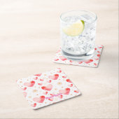 Süßes Valentinsherz-Muster mit goldenem Glitter Rechteckiger Pappuntersetzer (Vor Ort)