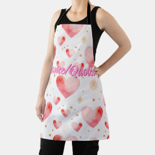 Süßes Valentinsherzmuster mit goldenem Glitter Schürze