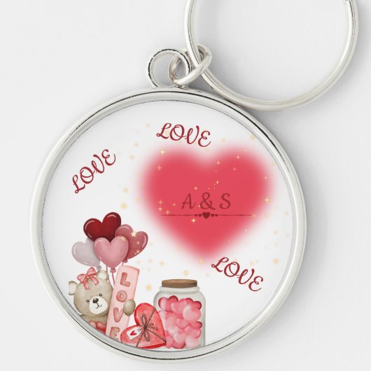 Süßes Valentinskettchen Schlüsselanhänger (Vorne)