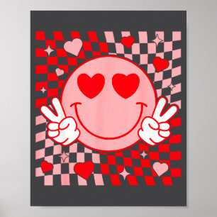 Süßes Valentinslächeln Gesicht Lächelndes Karomust Poster