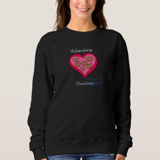 Süßes Valentinstag-Choco-Fröschchen-Shirt Sweatshirt (Vorderseite)