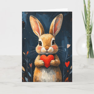 Süßes Valentinstag-Häschen Moderne Kunst Karte