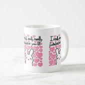 Süßes Valentinstag-Kaffeetasse mit Häschen Kaffeetasse (VorderseiteRechts)