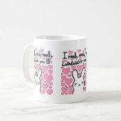 Süßes Valentinstag-Kaffeetasse mit Häschen Kaffeetasse (Vorderseite Links)