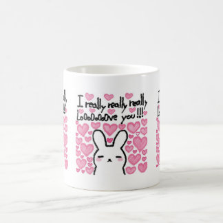 Süßes Valentinstag-Kaffeetasse mit Häschen Kaffeetasse