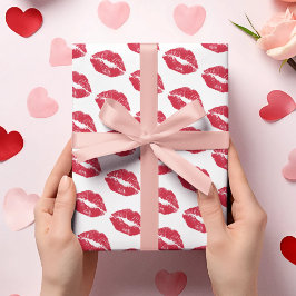 Süßes Valentinstag-Küsse-Muster-Geschenkpapier Geschenkpapier