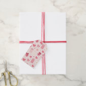 Süßes Valentinstag-Muster Rosa Herzen & Geschenke Geschenkanhänger (Mit Garn)