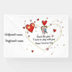 Süßes Valentinstag-Paar-Herzen individuell Banner