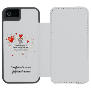 Süßes Valentinstag-Paar-Herzen-Kundenspezifisch Incipio Watson™ iPhone 5 Geldbörsen Hülle