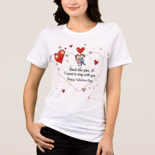 Süßes Valentinstag-Pärchen-Herzen-Kundenspezifisch Tri-Blend Shirt