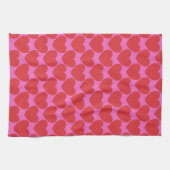 Süßes Valentinstag-Rosa- und Rot-Herzmuster Geschirrtuch (Horizontal)
