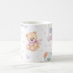 Süßes Valentinstag-Teddybär nahtloses Muster Kaffeetasse