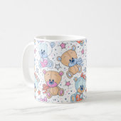 Süßes Valentinstag-Teddybär nahtloses Muster Kaffeetasse (Vorderseite Links)