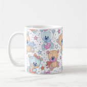 Süßes Valentinstag-Teddybär nahtloses Muster Kaffeetasse (Links)