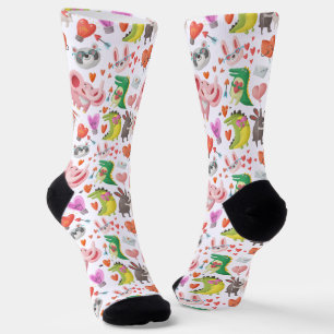 Süßes Valentinstag-Tier-Herz Lustig Whimsical Socken