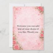 Süßes Valentinstagsmädchen mit Teddybär Einladung (Rückseite)