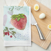 Süßes Valentinziffer Erdbeere und Eiscreme Geschirrtuch (Viertel Falte)