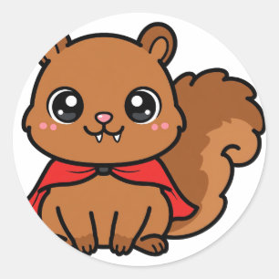 Süßes Vampir-Eichhörnchen Halloween Runder Aufkleber