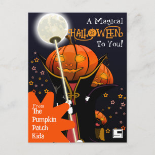 Süßes Vampir-Kürbis-Kinder-Halloween-Design Postkarte