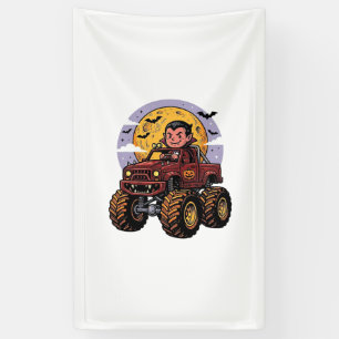 Süßes Vampir-Monster-Truck-Halloween-Shirt-Design_ Banner