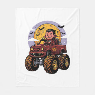 Süßes Vampir-Monster-Truck-Halloween-Shirt-Design_ Fleecedecke
