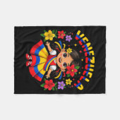Süßes venezolanisches Mädchen Kinder traditionelle Fleecedecke (Vorderseite (Horizontal))