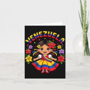 Süßes venezolanisches Mädchen Kinder Traditionelle Karte