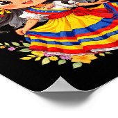 Süßes venezolanisches Mädchen traditionelle farben Poster (Ecke)