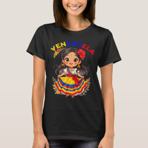 Süßes venezolanisches Mädchen traditionelle Tracht T-Shirt
