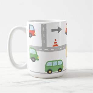 Süßes Verkehrsstraßen-Fahrzeug-Muster für Kinder Kaffeetasse