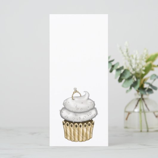 Süßes Verlobung Cupcake (Stehend Vorderseite)