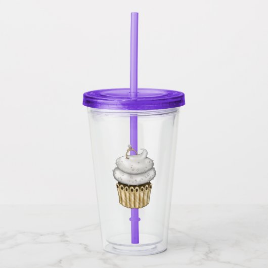 Süßes Verlobung Cupcake Acryltrinkbecher (Vorderseite)