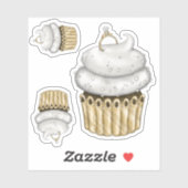 Süßes Verlobung Cupcake Aufkleber (Blatt)