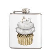 Süßes Verlobung Cupcake Flachmann (Vorderseite)