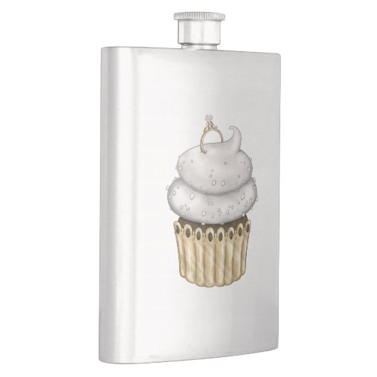 Süßes Verlobung Cupcake Flachmann (Rechts)