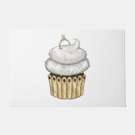 Süßes Verlobung Cupcake Fußmatte (Vorderseite)