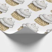 Süßes Verlobung Cupcake Geschenkpapier (Ecke)