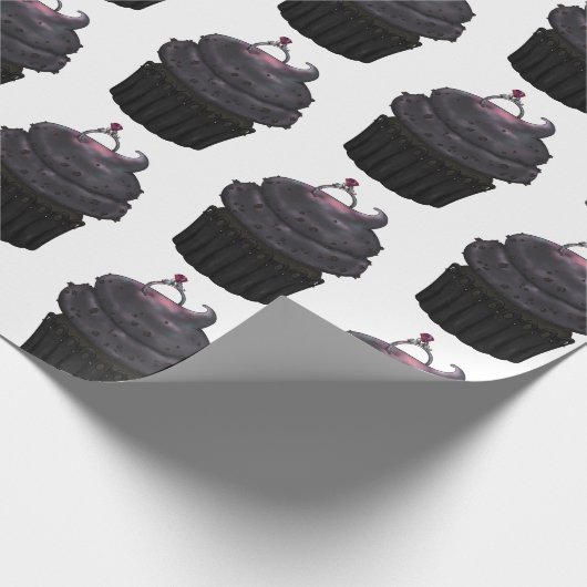 Süßes Verlobung Cupcake Geschenkpapier (Ecke)