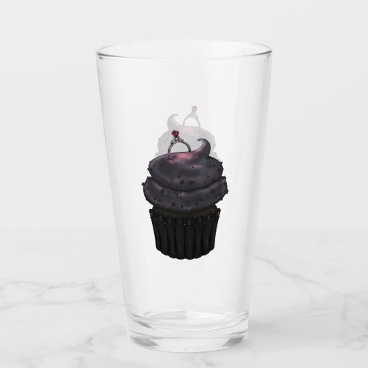Süßes Verlobung Cupcake Glas (Vorderseite)