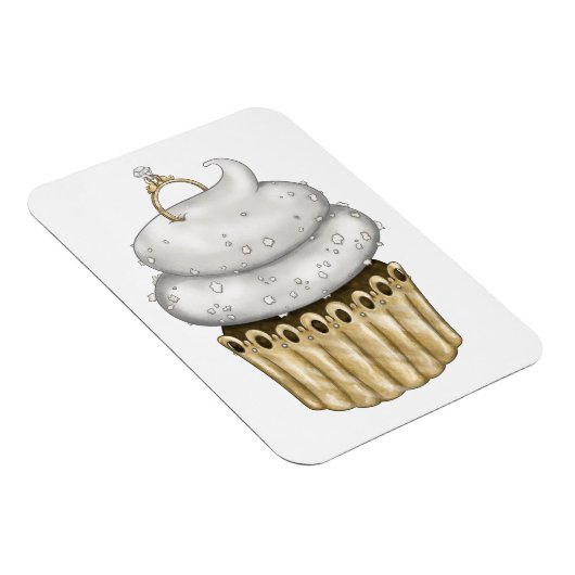 Süßes Verlobung Cupcake Magnet (Rechte Seite)