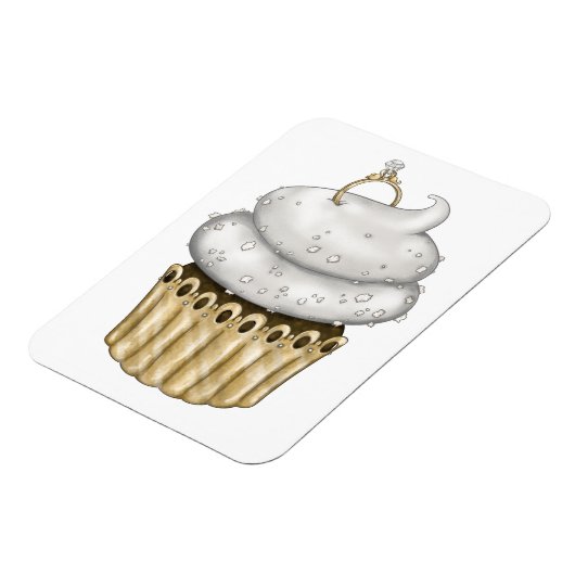 Süßes Verlobung Cupcake Magnet (Linke Seite)