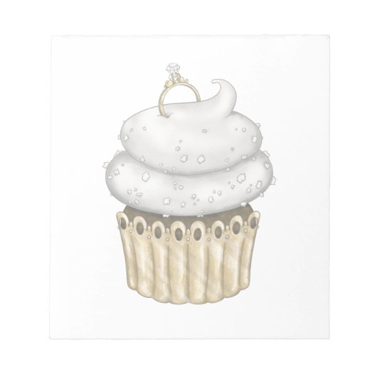 Süßes Verlobung Cupcake Notizblock (Vorderseite)