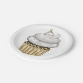 Süßes Verlobung Cupcake Pappteller (Schrägansicht)